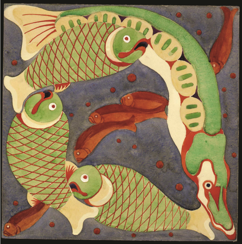 Projet de motif de poissons pour papiers peints© CIVA, Brussels , ca.1910