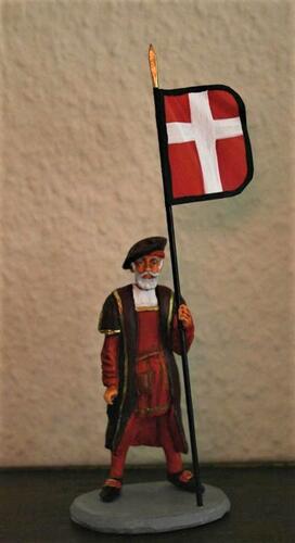 Figurine 54mmm - le porte blason du Serment de St-Georges© Grand Serment Royal et de Saint-Georges des Arbalétriers de Bruxelles