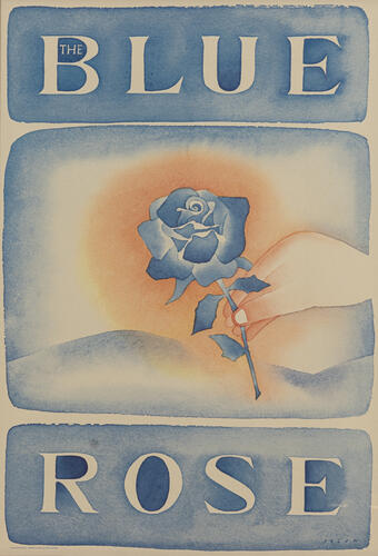 Jean-Michel Folon, Blue Rose, s.d., 85 x 61 cm, ULB-C-AMC-0083© Collection d'art moderne et contemporain de l'ULB, photo A. Mattijs