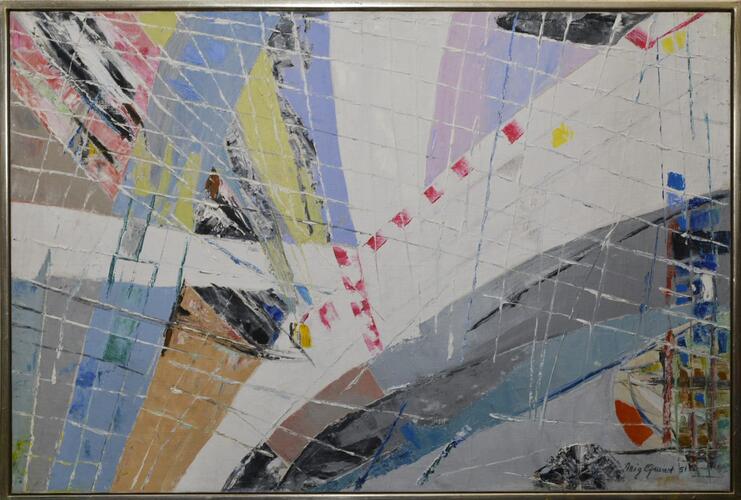 Mig Quinet, Vliegende trapeze, 1951, 56 x 83 cm, ULB-C-AMC-0136© Collectie moderne en hedendaagse kunst ULB