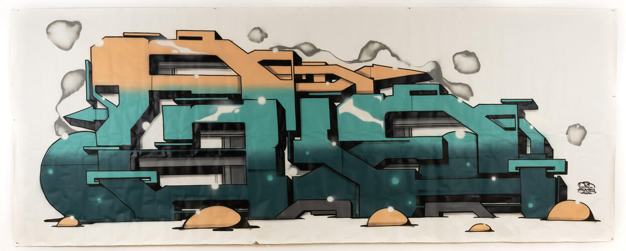 FAKE (Romain Menu), Sans titre, s.d., 180 x 460 cm, ULB-C-AMC-0229© Collection d'art moderne et contemporain de l'ULB, photo A. Mattijs