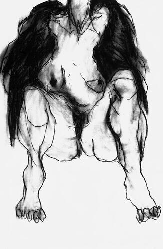 Diane Bogaerts, Sans titre, s.d., fusain sur papier, 162,5 x 111 cm, ULB-C-AMC-0260© Collection d'art moderne et contemporain de l'ULB