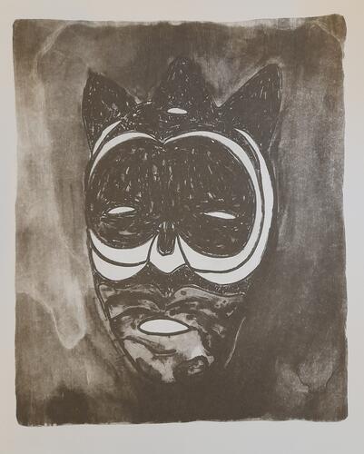 Eric Schelstraete, Mon âme sombre, 2023, lithographie, 36 x 27 cm, ULB-C-AMC-0367© Collection d'art moderne et contemporain de l'ULB, photo Eric Schelstraete