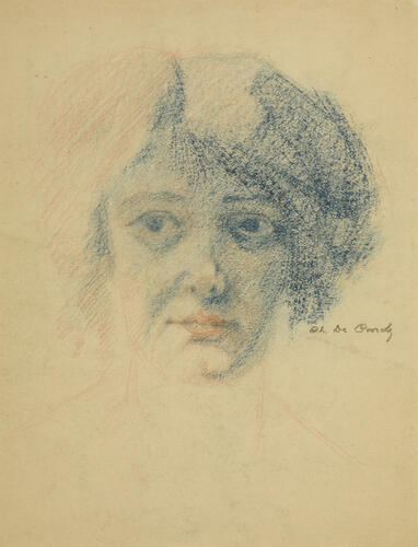 Charles De Coorde, Sans titre (tête de femme), s.d., 50 x 42 cm, ULB-C-AMC-0050© Collection d'art moderne et contemporain de l'ULB