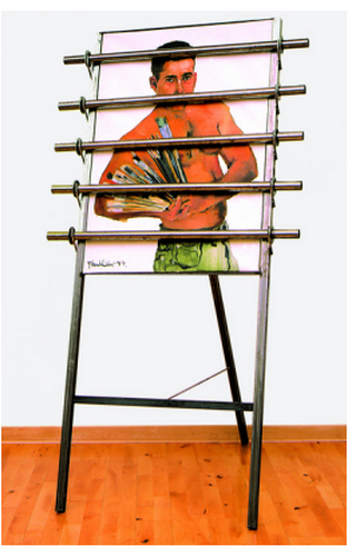 Franklin Fortun Alvarez, Sans titre, installation, 190 x 100 cm, ULB-C-AMC-0199© Collection d'art moderne et contemporain de l'ULB