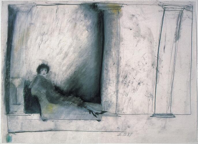 Sylvie Cannone, Colonne, 1987, 53 x 73 cm, ULB-C-AMC-0025© Collection d'art moderne et contemporain de l'ULB
