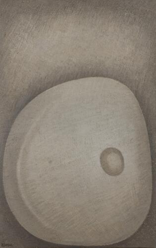 Berthe Dubail, Forme méditative, 1972, 115 x 75,5 cm, ULB-C-AMC-0064© Collection d'art moderne et contemporain de l'ULB, photo A. Mattijs