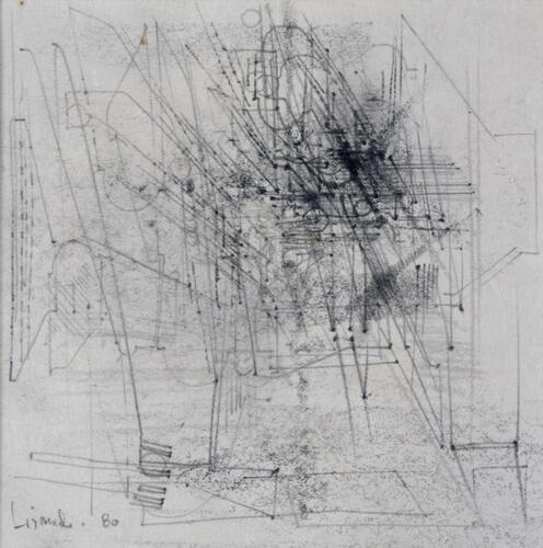 Jules Lismonde, Sotto Voce VII, 1980, 36 x 37 cm, ULB-C-AMC-0111© Collection d'art moderne et contemporain de l'ULB