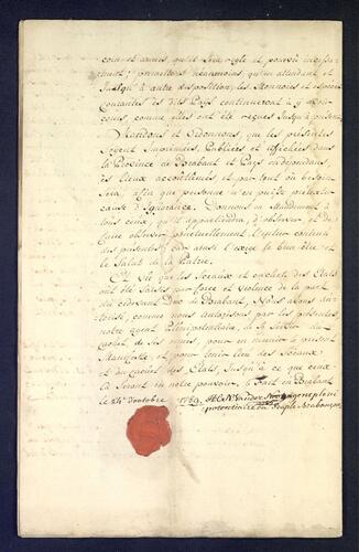 Manuscrit du Manifeste du Peuple brabançon© Coll. Fondation Roi Baudouin @ Archives de l'Etat