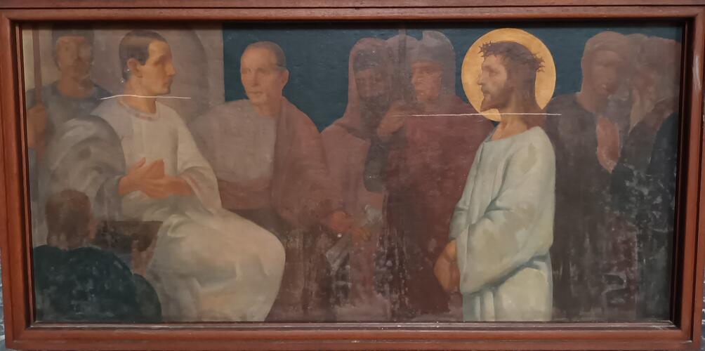 Pilate condamne Jésus à mort© Etablissement de culte Saint-Antoine à Etterbeek, 2025