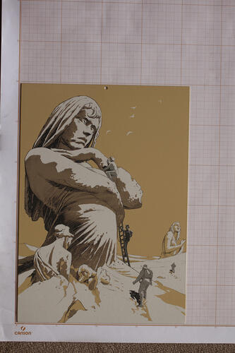 Vrouwelijke beelden in de woestijn (De Schaduw van een Man)© François Schuiten, 1999
