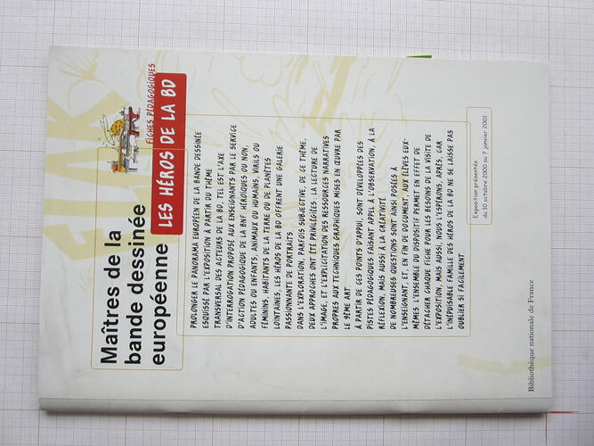  Maîtres de la bande dessinée européenne. Fiches pédagogiques: les héros de la BD© Bibliothèque Nationale de France BNF, 2000 