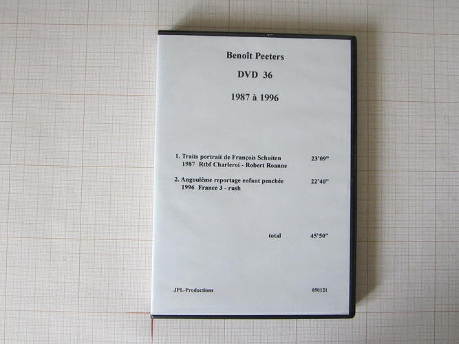 Benoît Peeters DVD 36 1987 à 1996 - JPL-Productions© Maison Autrique, 1996