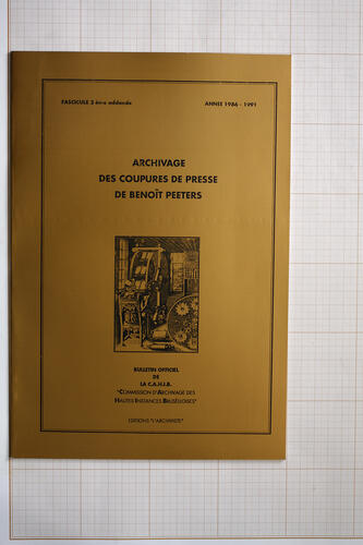  C.A.H.I.B - Fascicule 3ème addenda - Benoît Peeters© Philippe Blampain, 1992