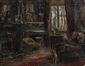 Homme lisant dans le salon du Musée Speekaert<br>Lacroix,  Clémence Caroline Cathérine