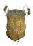 Aumônière ou sac à cédrat, crochetée au fil d'or doublée de coton ocre, originaire du bassin méditerranéen, Turquie, fin XIXème siècle. <br>