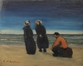 Pêcheur et deux femmes sur la plage<br>Hendrickx, E.M.