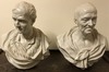 Paire de bustes : Voltaire et Rousseau