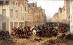 Déroute de la cavalerie hollandaise dans la rue de Flandre en 1830<br>Van Severdonck, Joseph