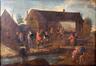 Paysage avec une fête de village, dans le style de Teniers<br>Anonyme / Anoniem,