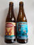 Deux bouteilles de bière de la Brasserie de la Senne : Stouterik et Taras Boulba<br>