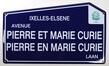 Plaque de la rue Pierre et Marie Curie<br>