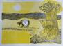 Illustration originale - Le lion et les 3 buffles (Moncef Dhouib)