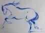 Illustration inédite - Cheval bleu