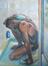 Huile sur toile - Homme dans la douche