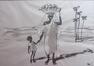 Illustration inédite - Femme africaine avec enfant