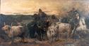 Kudde buffels op het Romeinse platteland
