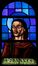 Glas-in-loodraam van de Communie van de Apostelen: Johannes de Evangelist