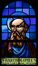 Glas-in-loodraam van de Communie van de Apostelen: H. Bartholomeus