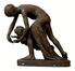 Jean-André Laumans, Garçon jouant avec son chien, bronze, 1870.
