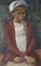 Frans Depooter, Portrait de ma fille en rouge, huile sur toile, 1930.<br>