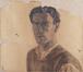 Alfred De Vos, Autoportrait, crayon et fusain sur papier, s.d. [années 1940-1950].