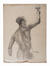 Pierre Abattucci, sans titre (Jeune homme athlétique brandissant une torche), crayon, 1934. <br>