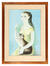 Ghislaine Cambron, Femme au chat, gouache sur papier, 1952.<br>