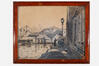 Lucien Frank, Coin au canal de Volendam, encre et lavis sur papier, s.d.<br>