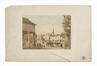 Joseph Charles Hoolans, Le marché aux houblons à Alost, lithographie, s.d.<br>