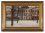 Victor Gilsoul, L'avenue Louise sous la neige, huile sur panneau de bois, s.d.<br>