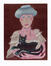 Mireille Bastin, Elisabeth de Belgique et la chatte romantique, pastel sur papier, 1980.<br>