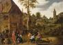 Adriaen Brouwer (attribué à), Kermesse flamande, huile sur panneau de bois, s.d.<br>