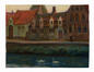 Paula Evrard, Quai de Bruges au crépuscule du soir, pastel sur papier, s.d.