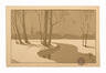 André Carpentier, Paysage d'hiver, gravure sur bois, s.d.<br>