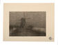 Oswald Poreau, Molen in de mist, litho, s.d.<br>