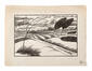 Léon Perrin, Le paysage brabançon, gravure sur bois, 1917.<br>