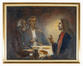 Guy Huygens, sans titre [Le repas à Emmaüs], huile sur toile, 1985.<br>