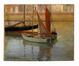 Pierre Abattucci, Barques au port de Blankenberge, huile sur panneau de bois, s.d.<br>
