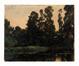Pierre Abattucci, Etang au crépuscule, huile sur panneau de bois, s.d.<br>